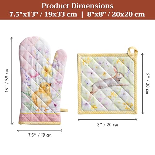 100% Cotton Oven Mitt & Pot Holder Set (2 Count)