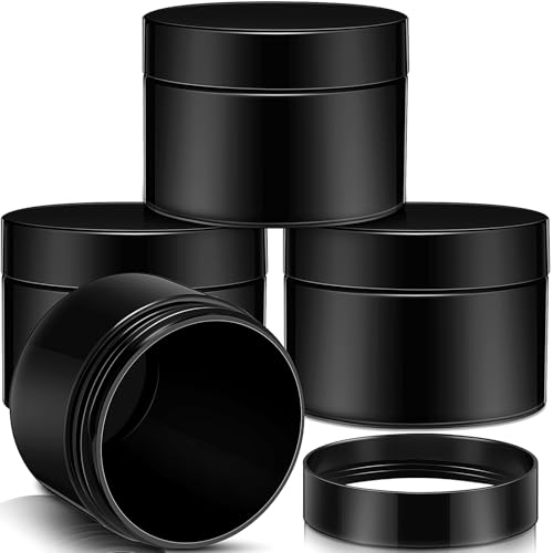 4 Pcs Plastic Jars Wide Mouth with Lids (4 Count)