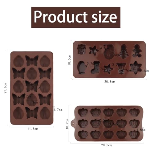 3 Packs Silicone Molds for Chocolate (3 Count)