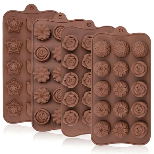 Silicone Chocolate Flower Molds (4 Count)