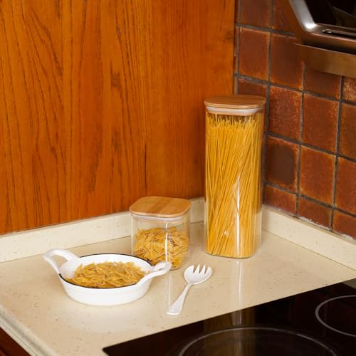 Glass Pasta Storage Jars Square 73oz (3 Count)