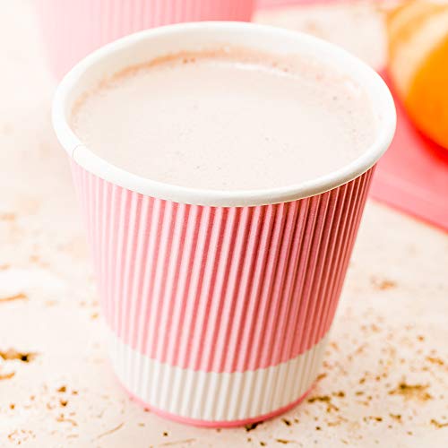 Ripple Wall Coffee Cups 25 Count 8 Ounce Insulated Light Pink Paper Cups