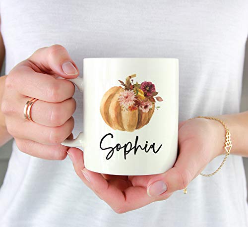 Personalized Fall Burgundy Marsala 11oz. Ceramic Coffee Tea Mug