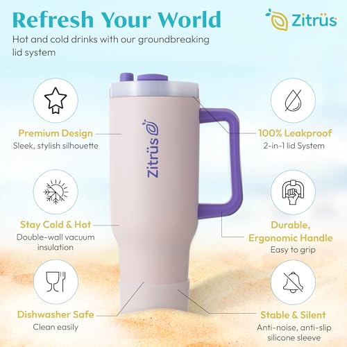 40 oz Tumbler with Handle and Straw