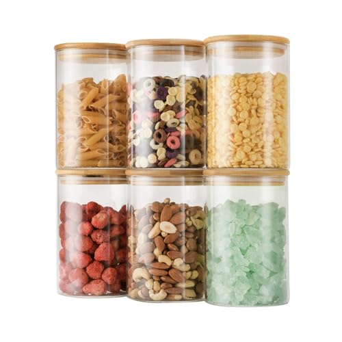 32oz 1Qt Round Glass Storage Containers with Lids 6 (6 Count)