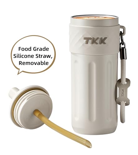 17 OZ Travel Tumbler Ceramic Lining with Straw Lid