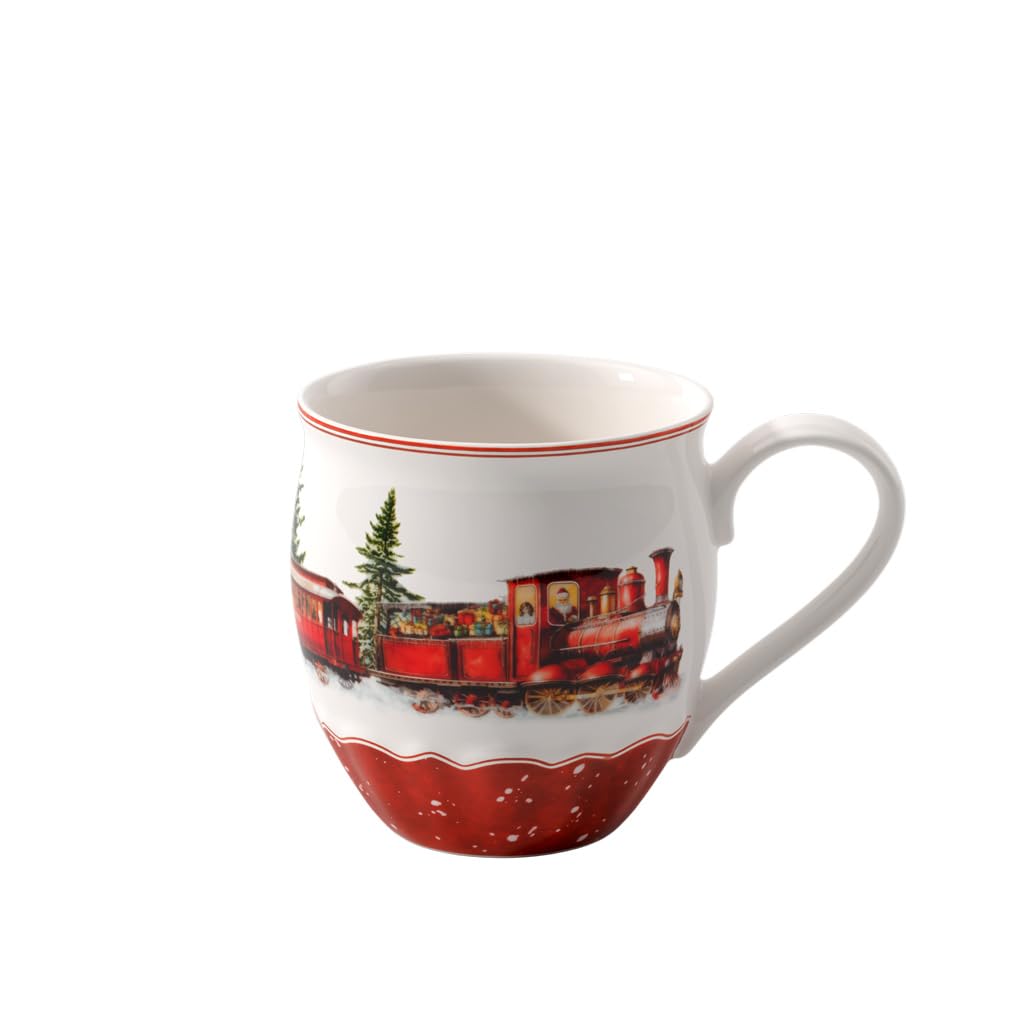 Porcelain Christmas coffee mug with holiday motif