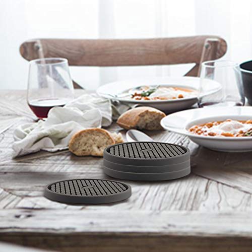 Silicone Coasters [6 Pack] Thickened Drink Coasters with Holder (6 Count)