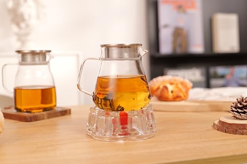 One Touch Glass Teapot with Stainless Steel Filter Lid