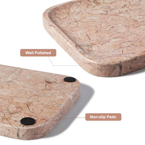 Marble Tray 12"x8" Natural Marble Vanity Tray for Countertop Bathroom Kitchen Dresser