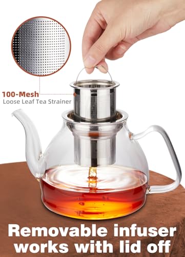 Glass Teapot Including 6 Blooming Flower Tea Balls