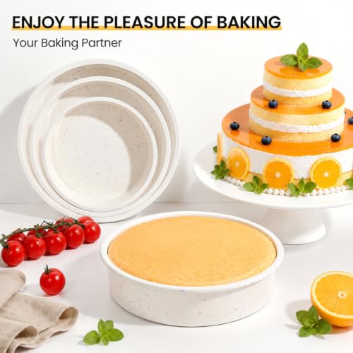 6/8/10 Inch Cake Pan Set, 3 Pack Silicone Mold with Steel Frame (3 Count)