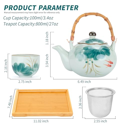 Japanese Tea Set Porcelain Tea Set with Teapot and Tea Cup Set for 4