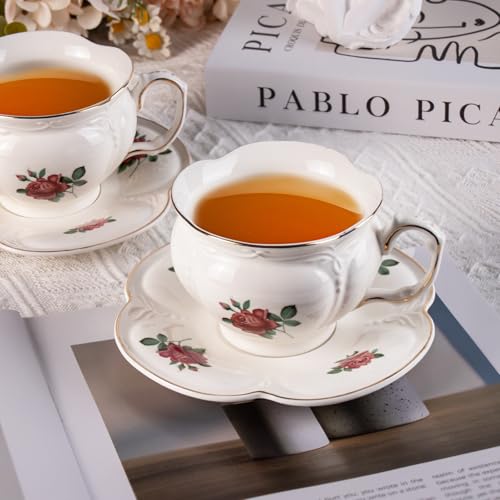 Tea Cups and Saucers Set of 2 (2 Count)