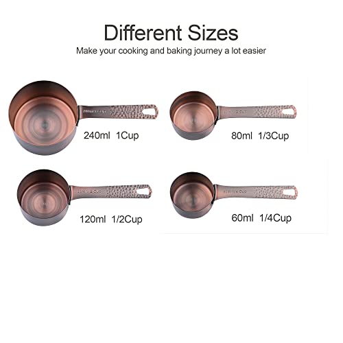 Copper Measuring Cups and Spoons Set