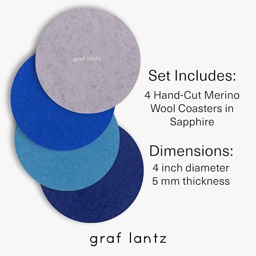 Bierfilzl Merino Wool Round Coasters Set of 4 (4 Count)