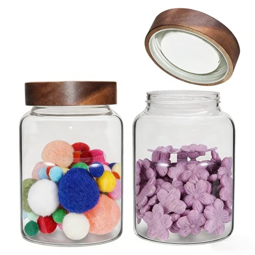 40 oz Glass Jars with Airtight Lid Spice Herb Jar Glass Coffee Ground Canister Clear Food Storage Jar for Sugar Cookies Tea Bean Spice Bath Salts