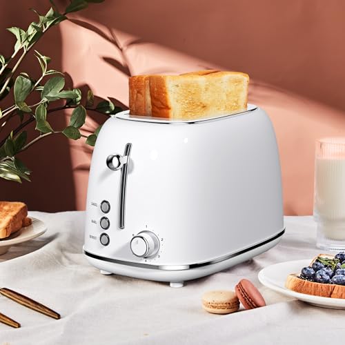 2 Slice Toaster Retro Stainless Steel with Bagel