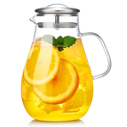 68OZ Glass Pitcher with Lid and Spout