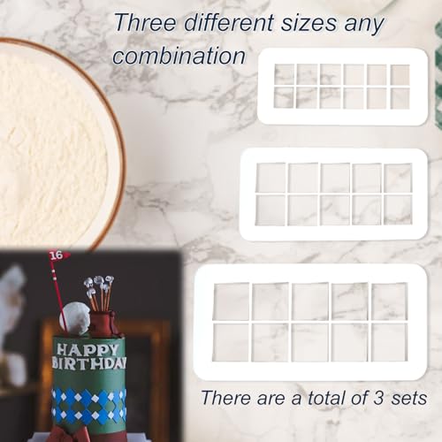 12 Pcs Square Fondant Cutter Puzzle Fondant Cutters (12 Count)