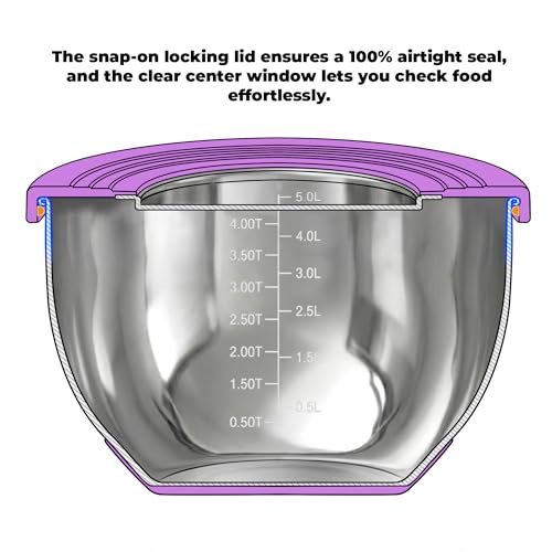 Stainless Steel Mixing Bowls with Lids (5 Count)