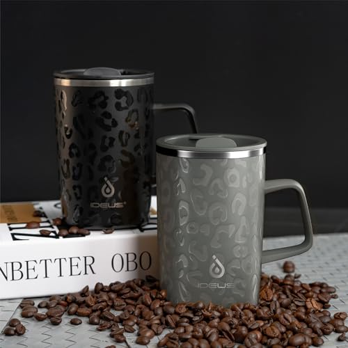 16 oz Insulated Coffee Mug with Lid and Handle