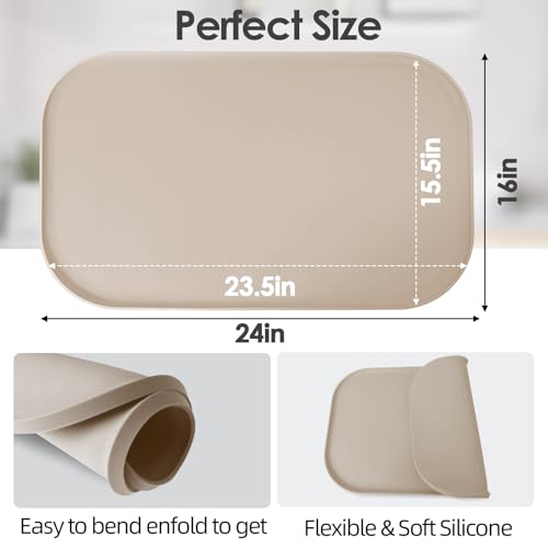 Silicone Coffee Maker Mat with Lip for Countertops