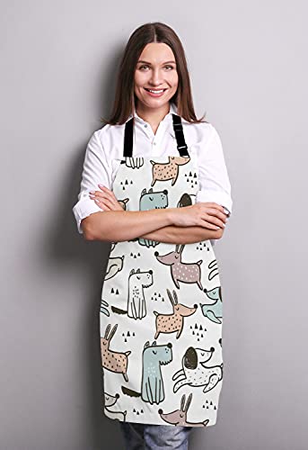 Cartoon Dogs Apron for Women and Men