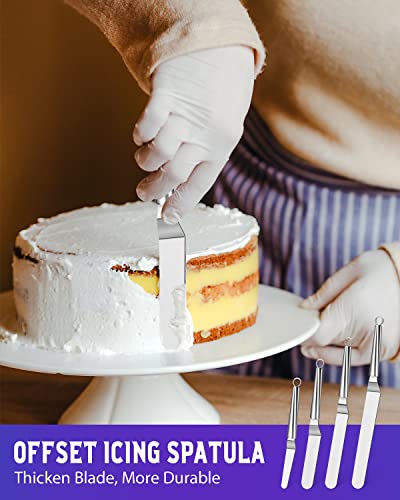 Metal Offset Icing Spatula for Cake Decorating Frosting (4 Count)