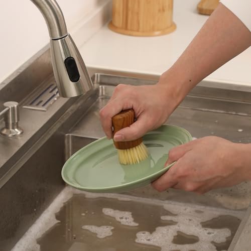 Teak Wood Dish Scrub Brush 3PCS (3 Count)