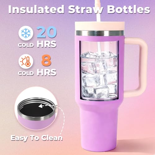 40 oz Tumbler with Handle and Straw
