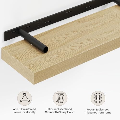 16 Inch Floating Shelves Wall Mounted for Display (2 Count)