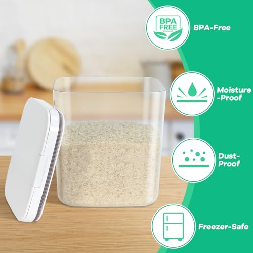 11 Lbs Rice Storage Container 5.8Qt Flour Sugar Containers with Flip