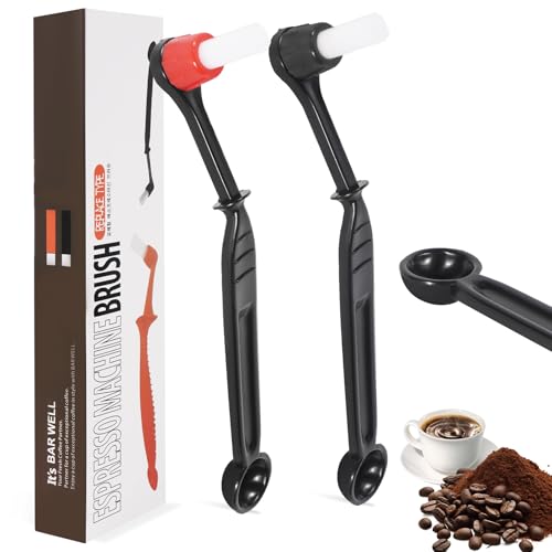 Espresso Coffee Machine Cleaning Brush 2 Pieces Coffee Brush Espresso Cleaning Brush with Spoon Head for Coffee Grinder and Espresso Cleaning (2 Count)