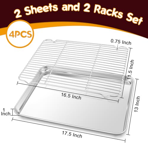 17.5 Inch Baking Sheet with Rack Set
