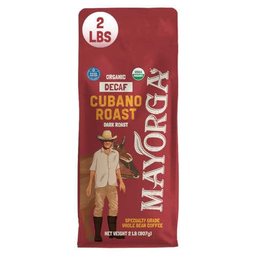 Decaf Coffee 2lb Bag Dark Roast Organic Swiss Water Decaffeinated Cubano Roast Coffee (32 Ounce)
