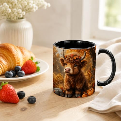 Fall Highland Cow Pumpkin Coffee Mug