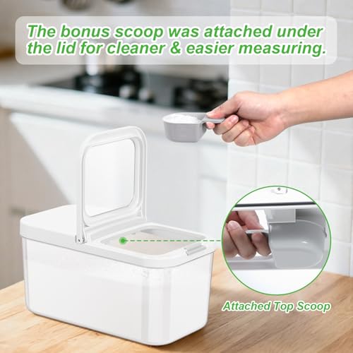 12 Lbs Rice Flour Sugar Storage Containers Dry Food Holder with Flip