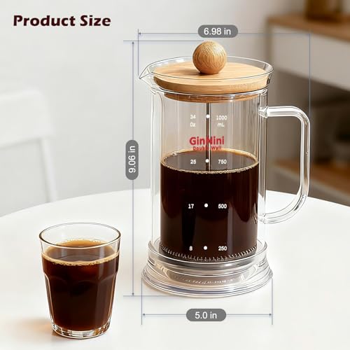 34oz French Press Coffee & Tea Maker Double (33.814 Fl Oz)
