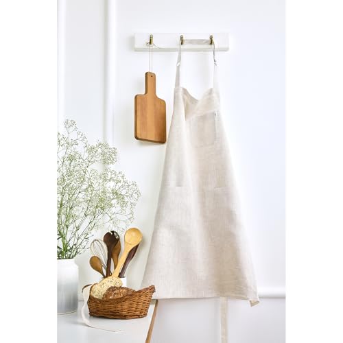100% Pure Linen Apron Light Natural Woven