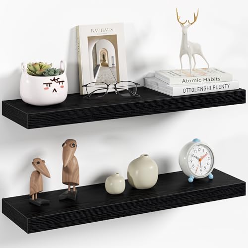 24 Inch Floating Shelves Wall Mounted for Display (2 Count)