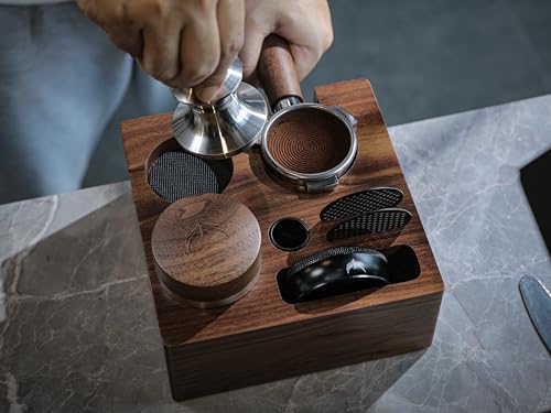 Walnut Espresso Tamping Station 54mm for Breville