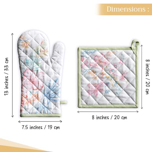 100% Cotton Oven Mitt & Pot Holder Set (2 Count)