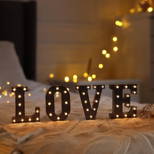 Black LED Letter Lights for Room Decor