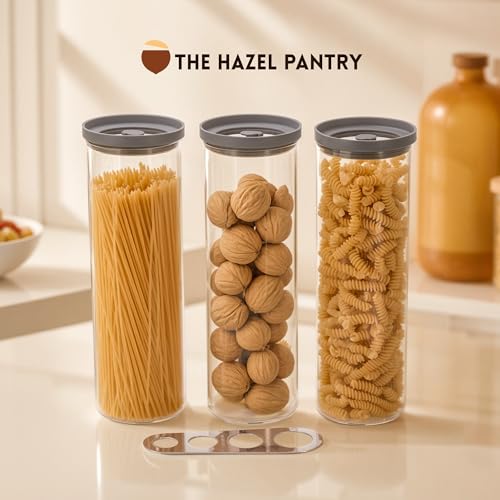 Glass Spaghetti Kitchen Storage Containers with Airtight Silicone Lids (3 Count)
