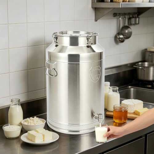 76L 20Gal 304 Stainless Steel Milk Can with Spigot