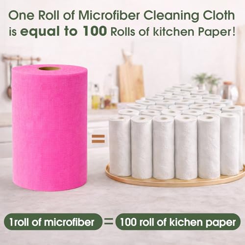 Microfiber Cleaning Cloth Roll (100 Count)