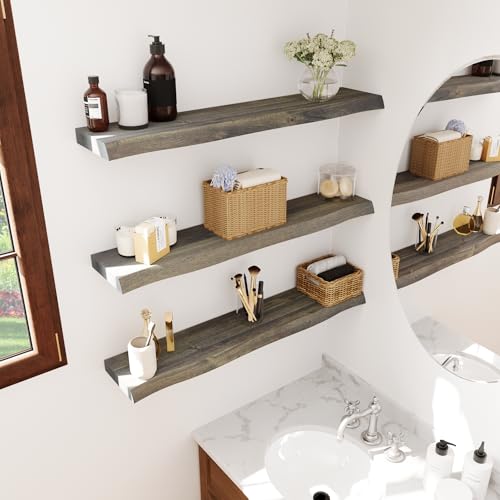 36'' Live Edge Floating Shelves for Wall (2 Count)