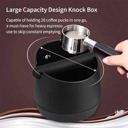 Knock Box 6 Inch Extra Large Capacity Design Espresso Knock Box Shock