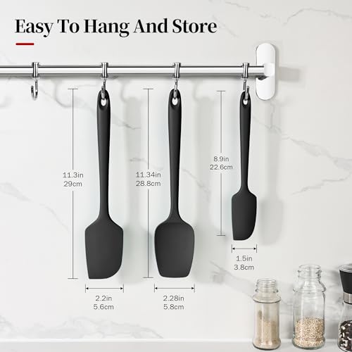 600ºF Heat Resistant Silicone Spatula Spoonula Set of 3